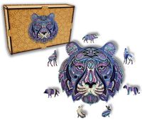 Puzzle Drewniane dla dzieci Tygrys Tiger w pudełku drewnianym