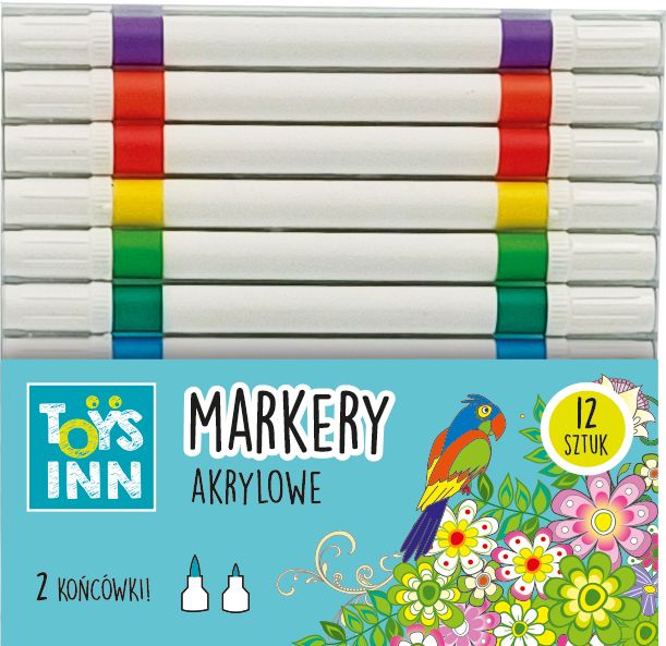 MARKERY AKRYLOWE DWUSTRONNE 12KOL STNUX zdjęcie 1