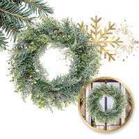 wianek ozdobny na drzwi, stroik, sztuczna choina jak żywa - średnica 38 cm