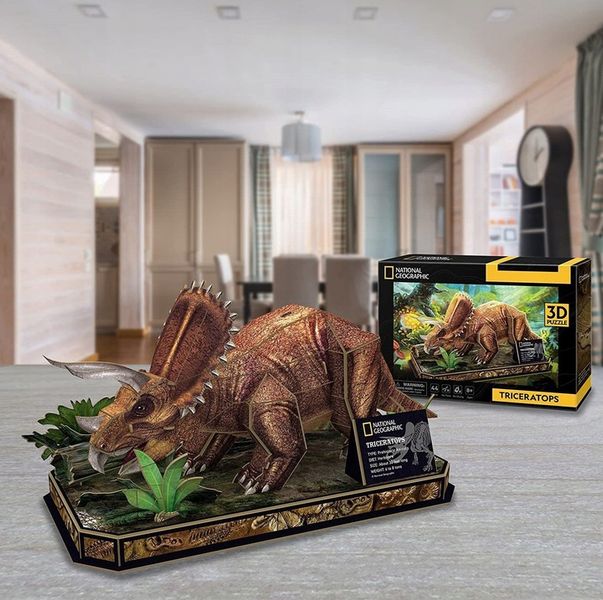 Puzzle 3D National Geographic Triceratops - Cubic Fun zdjęcie 2