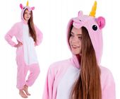 JEDNOROŻEC PIŻAMA Kigurumi Różowy Onesie Przebranie XL 175-182 cm