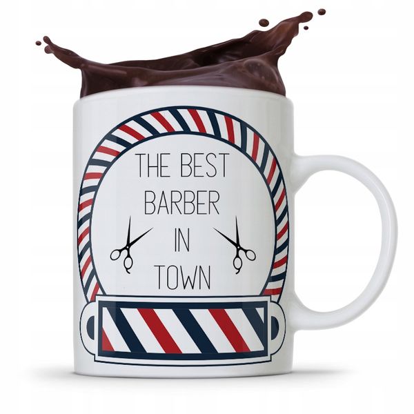 Kubek Fryzjera Fryzjerki The Best Barber In Town Z Nadrukiem Ze Zdjęciem zdjęcie 1