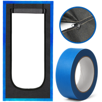 DRZWI REMONTOWE BUDOWLANE KURTYNA PRZECIWPYŁOWA Z ZAMKIEM U TAŚMA NIEBIESKA