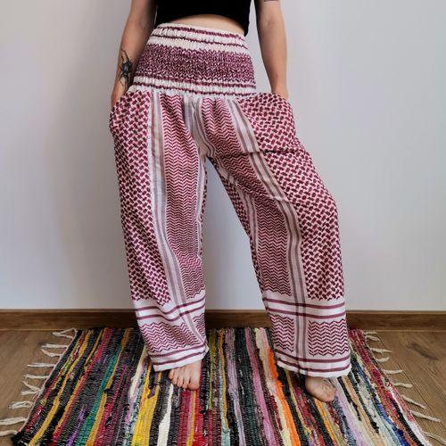 Spodnie Kuloty - Arafaty - Bordowe | Indie na Arena.pl