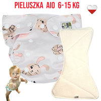 Pieluszka Wielorazowa AIO Kieszonka bambus KRÓLICZKI  NappiMe