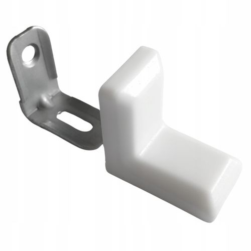 Kątownik meblowy komandorek wspornik metalowy + osłonka BIAŁY (02) na Arena.pl