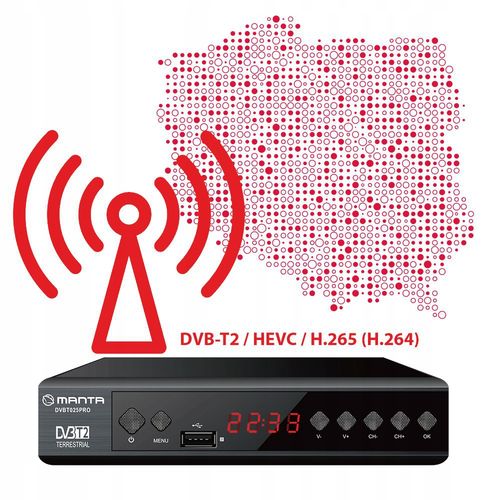 Dekoder MANTA DVBT025PRO Full HD DVB-T2/HEVC/H.265 na Arena.pl