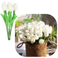 Tulipany Silikonowe Kwiaty Sztuczne 34 cm Rośliny Ozdobne do Wazonu 5 szt
