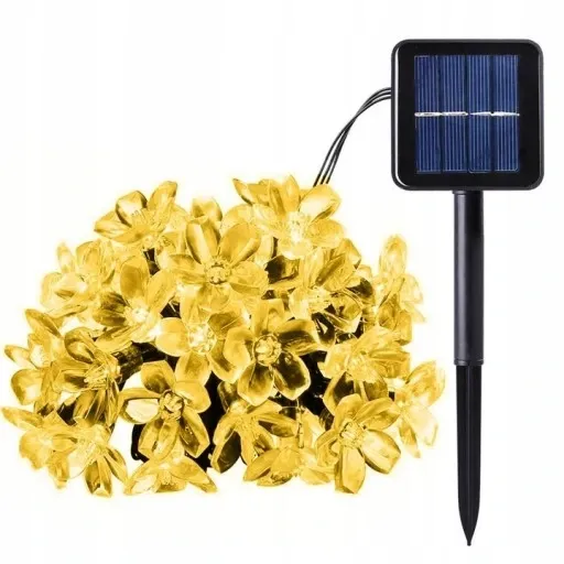 GIRLANDA SOLARNA LAMPA OGRODOWA 40LED KWIATKI 6.3M zdjęcie 1