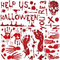 NAKLEJKI FOLIOWE HALLOWEEN DEKORACJE OZDOBY OKNO KREW KRWAWE ŚLADY