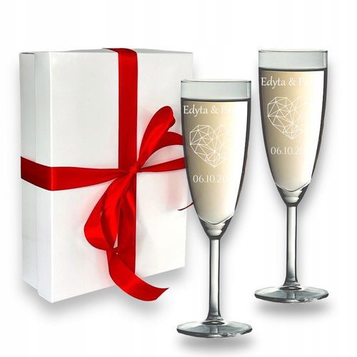 KIELISZKI DO SZAMPANA Z GRAWEREM ŚLUB PREZENT 2szt na Arena.pl