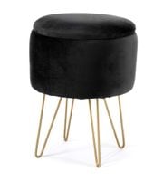 Pufa otwierana z pojemnikiem welurowa LILI Czarna