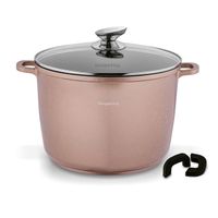 GRANEK INDUKCJA MARMUROWY Gaz Nakładki Konighoffer Pollo Rose Gold 10L 28cm