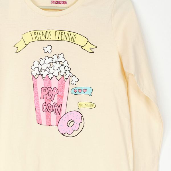 BLUZKA DZIEWCZĘCA BEŻOWA YOUNGSTYLE R. 152 zdjęcie 2