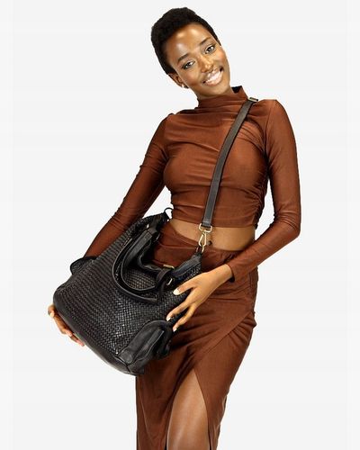 Skórzana torebka shopper z regulowanymi rączkami na Arena.pl