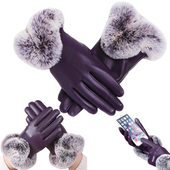 RĘKAWICZKI ZIMOWE DOTYKOWE OCIEPLANE Z FUTERKIEM