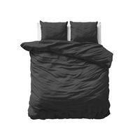 240x220 UNI SATIN czarny kpl pościeli lux satyna bawełniana