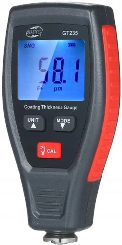 MIERNIK TESTER CZUJNIK GRUBOŚCI POWŁOKI LAKIERU STAL ALUMINIUM 0-1800 µm na Arena.pl