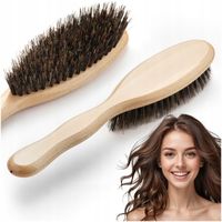 Szczotka Do Włosów Z Dzika Mix Włosia Z Naturalnego Drewna Bukowego HHUUMM