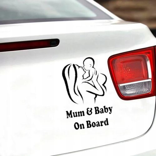 Wlepka Mum & Baby on Board Dziecko w Aucie Hit Mama i Dzieciak w Pojeździe na Arena.pl