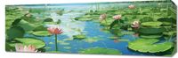 Obraz 90x30cm Sielankowy Staw Lilii