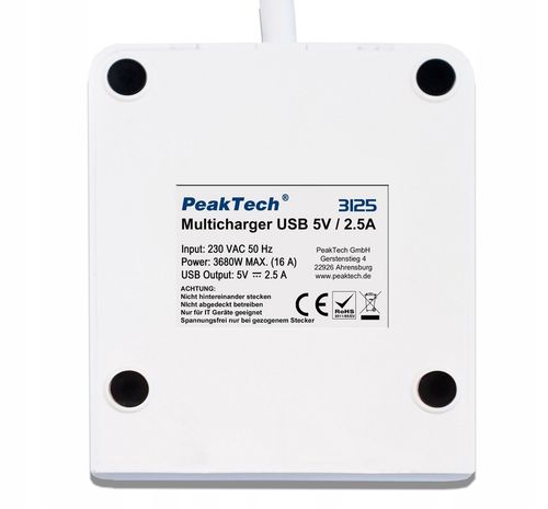 Listwa zasilająca z podstawką USB Peaktech 3125 na Arena.pl