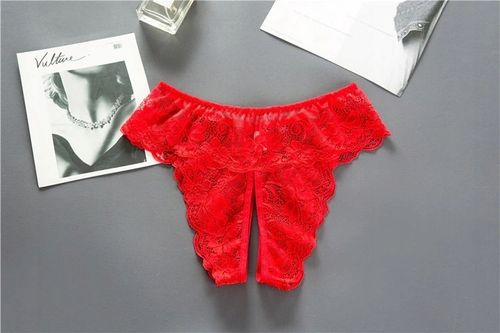 Majtki damskie seksowne z dziurką koronkowe otwarte figi PLUS SIZE 24k na Arena.pl