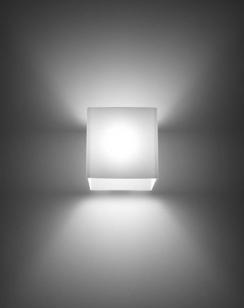 Kinkiet LAMPA ścienna SL.0212 szklana OPRAWA kwadratowa kostka cube przyścienna biała zdjęcie 2