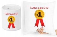 Dla Dziennikarza Zestaw Poduszka + Skarbonka Z Nadrukiem Ze Zdjęciem