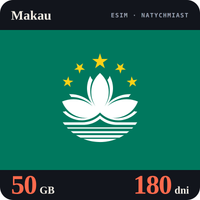 Karta eSIM Internet Makau 50 GB na 180 dni - bez rejestracji