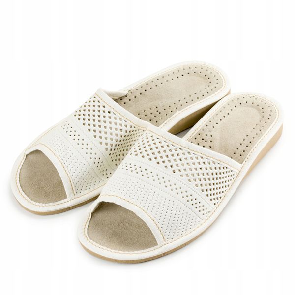 DAMSKIE KAPCIE Skórzane Pantofle Skóra Ciapy zdjęcie 1