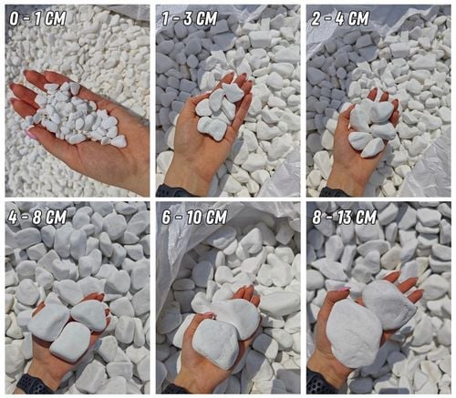 KAMIEŃ BIAŁY THASSOS OTOCZAK GRECKI DO OGRODU DEKORACYJNY 2-4cm 20kg na Arena.pl