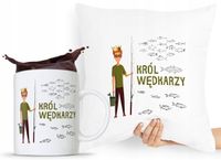 Zestaw Poduszka + Kubek Wędkarza Rybaka Prezent Z Nadrukiem Ze Zdjęciem
