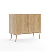 Komoda skandynawska z drzwiami na wysokich nogach - Dąb Craft złoty