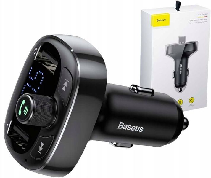 BASEUS TRANSMITER FM BLUETOOTH ŁADOWARKA SAMOCHODOWA MP3 2x USB SD/ TF 3.4A zdjęcie 2