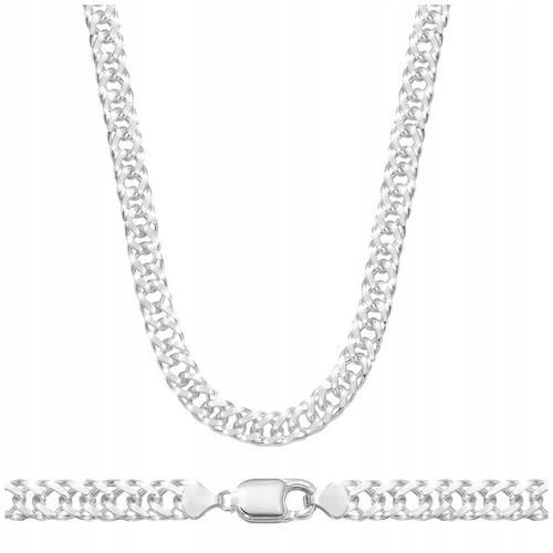 Łańcuszek Podwójna Pancerka Rombo Srebrny Męski 50cm Pełny 2mm SREBRO 925 na Arena.pl