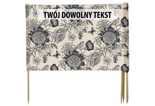 PARAWAN PLAŻOWY Czarne kwiaty z indywidualnym  napisem 3 PANELE 18.3 na Arena.pl