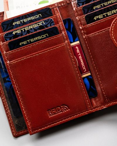 skórzany, średni portfel damski na zatrzask - peterson na Arena.pl