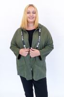 Oliwkowa Kurtka na Zamek z Kapturem UNI
