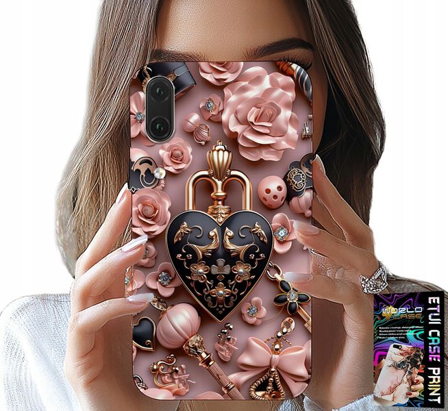 ETUI DO HUAWEI P20 - KOBIECE WZORY KŁÓDKA SERCE CASE + SZKŁO zdjęcie 1