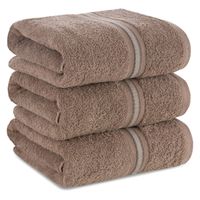 Ręcznik Tris 70X140 cm ciemnobeżowy stylowy ozdobna bordiura