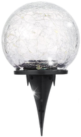 2x LAMPA SOLARNA LED KULA WBIJANA OGRODOWA CZUJNIK PRZEŹROCZYSTA 10x19 cm