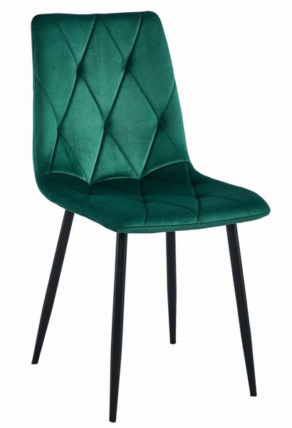 Krzesło LIBRA - ciemna zieleń aksamit / nogi czarne x 4 zdjęcie 1