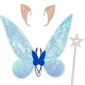 Strój, kostium metaliczne skrzydła,elfa, wróżki, silikonowe uszy, różdżka