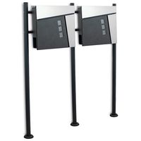 18440  Podwójna skrzynka pocztowa z okienkami grafitowa stojąca