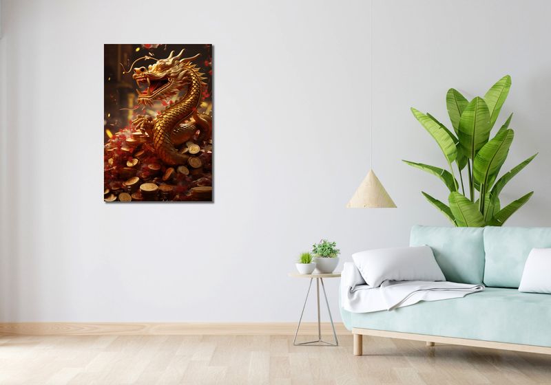 Obraz 60x90cm Smok Bogactwa zdjęcie 2