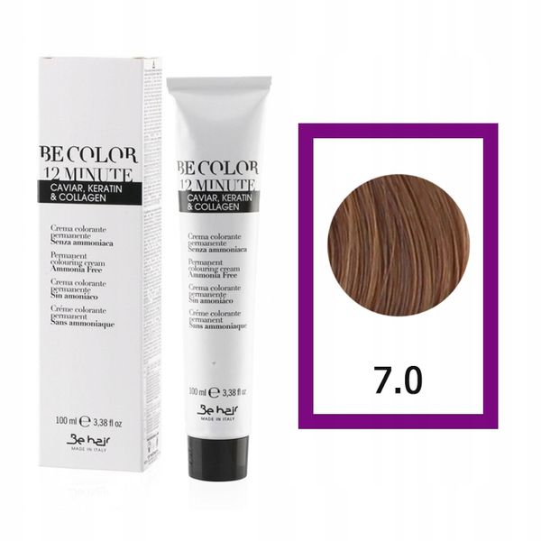 BE HAIR Be Color Farba do włosów Bez Amoniaku 7,0 - 100ml zdjęcie 1