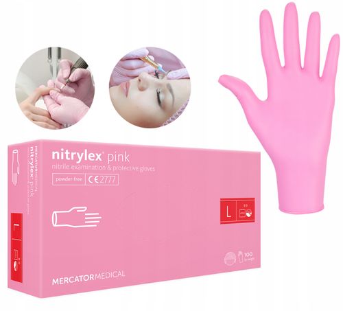 Rękawice Nitrylowe 100 szt. 9-L Nitrylex Pink na Arena.pl