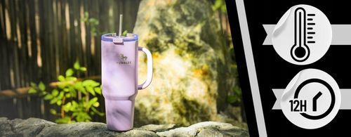 Duży Kubek Termiczny do Auta Ze Słomką Ustnikiem Nieprzeciekający 1200ml na Arena.pl