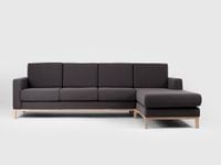 Sofa SCANDIC 3 os. z szezlongiem P - karbon(et95), naturalny, narożnik